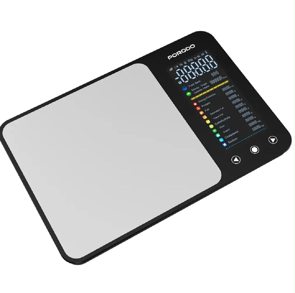 Porodo Lifestyle Kalio Smart Food Kitchen Scale Measuring Tape with Nutritional Calculator - Silver