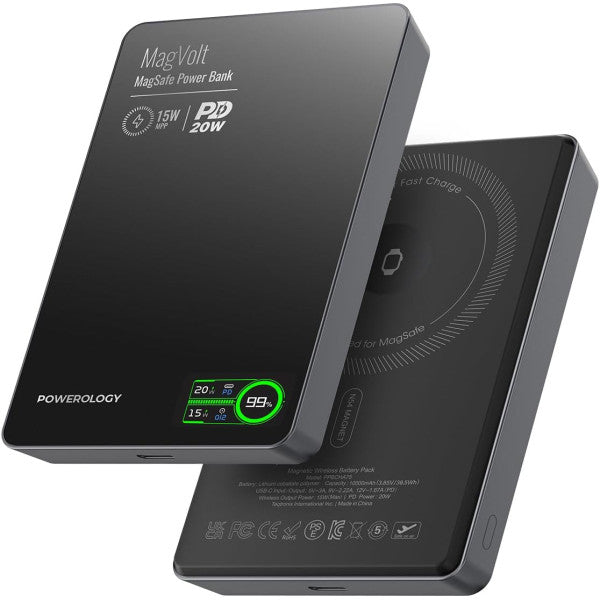 Powerology MagVolt 5000mAh Magnetic Power Bank 10mm Ultra Slim