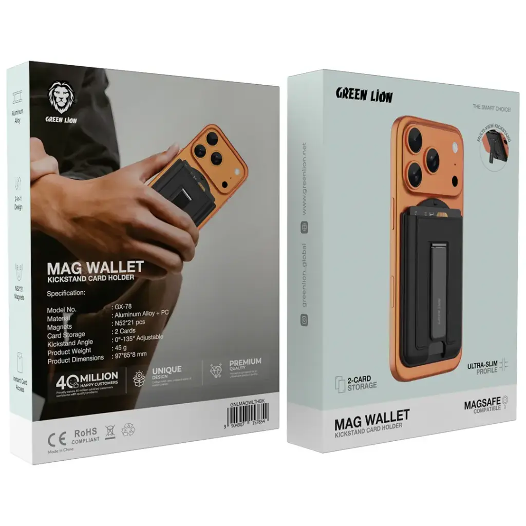 Green Lion Mag Wallet Kickstand Card Holder