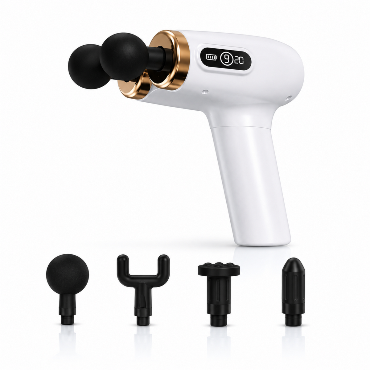 Massage Dual Head Wireless Vibration Massage Gun with 4 Massage Heads