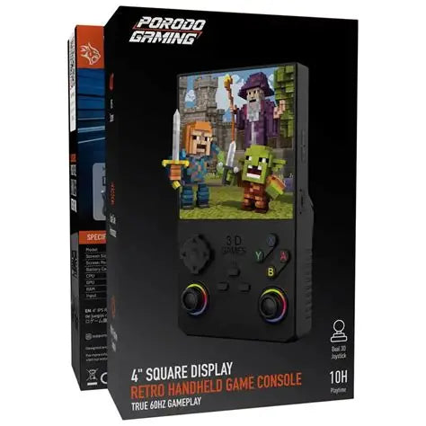 Porodo Gaming 4" Square Display Retro Handheld Game Console