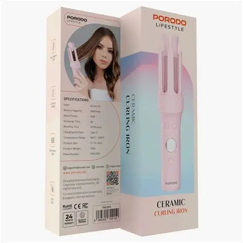 Porodo Lifestyle Ceramic Curling Iron - Pink