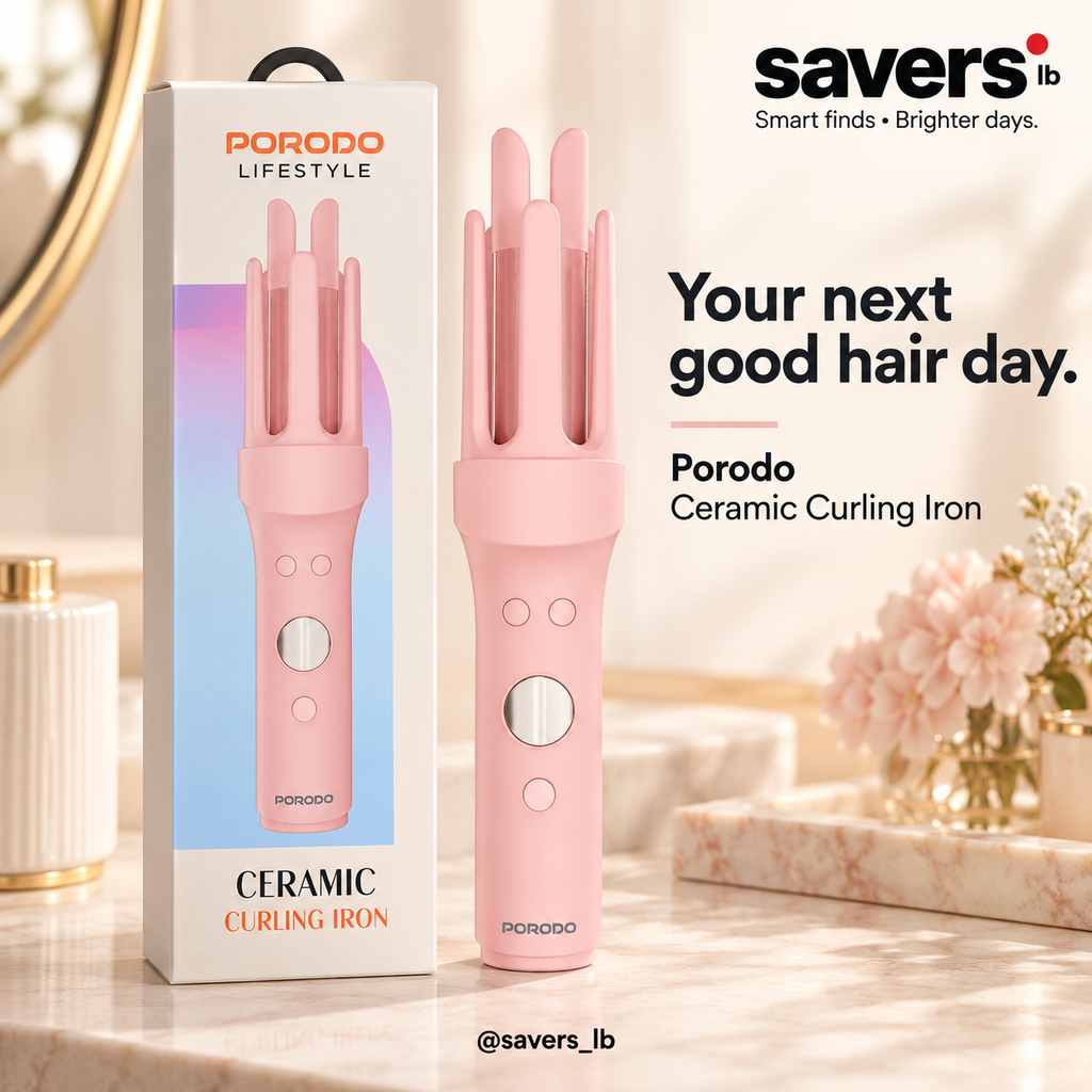 Porodo Lifestyle Ceramic Curling Iron - Pink