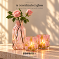 Livarno Home Decorative Glass Vase with Tealight Holders