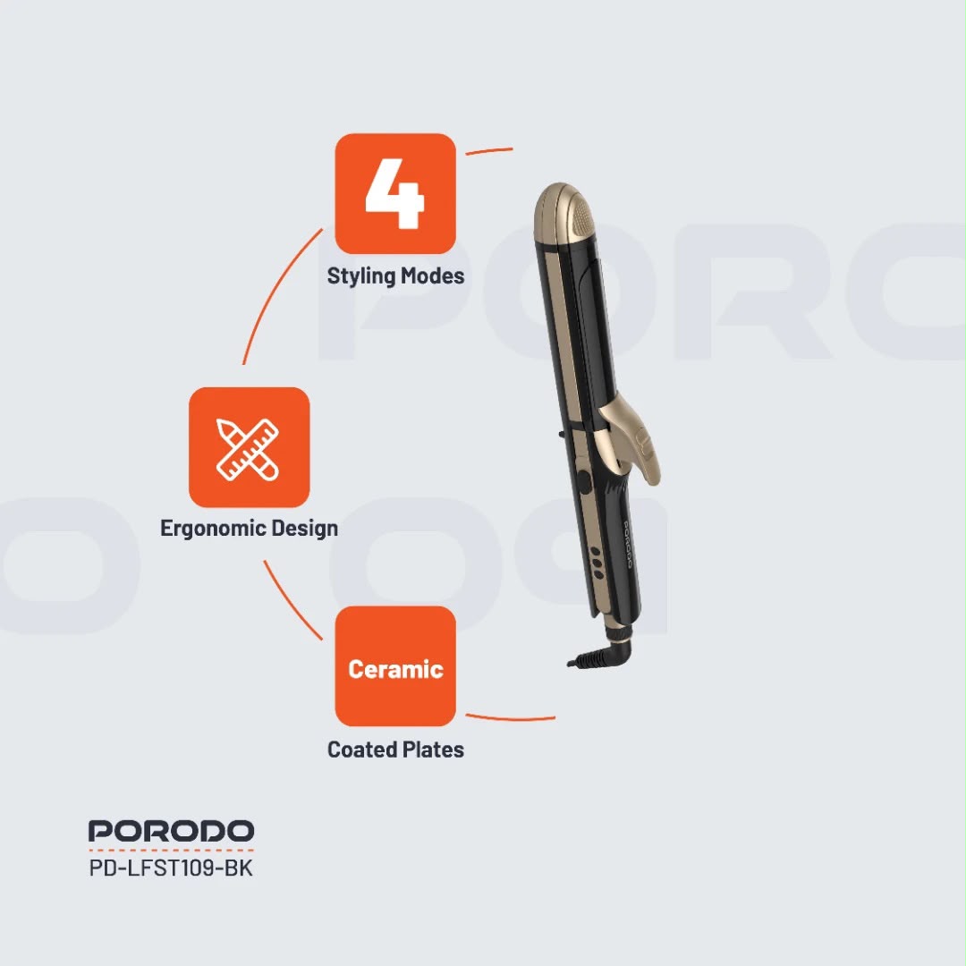 Porodo Lifestyle 4-in-1 Ceramic Hair Styling Iron