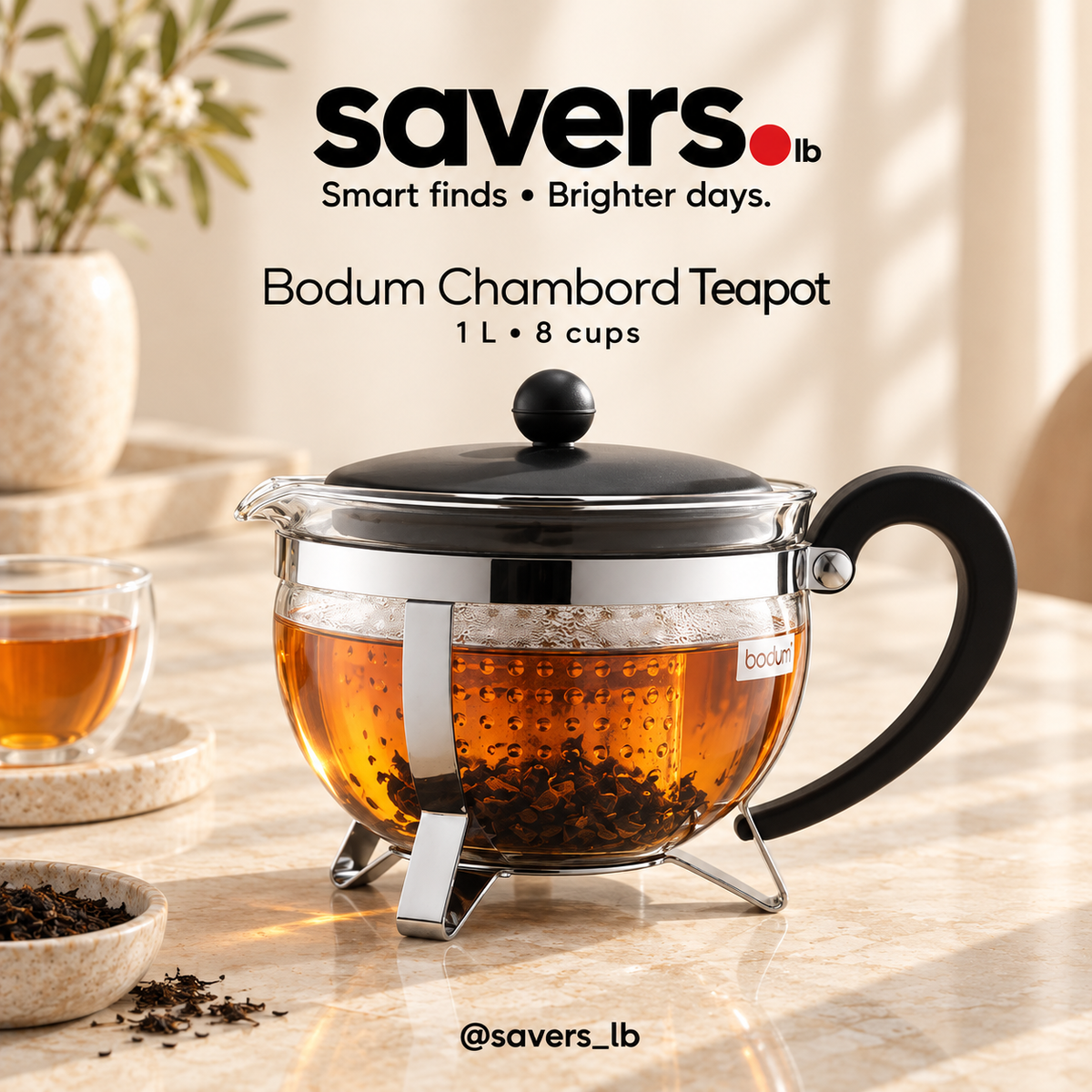 Bodum Chambord Théière 1.0 liter (8 cups)