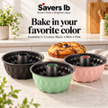 Fluted tube cake pan with a non-stick interior