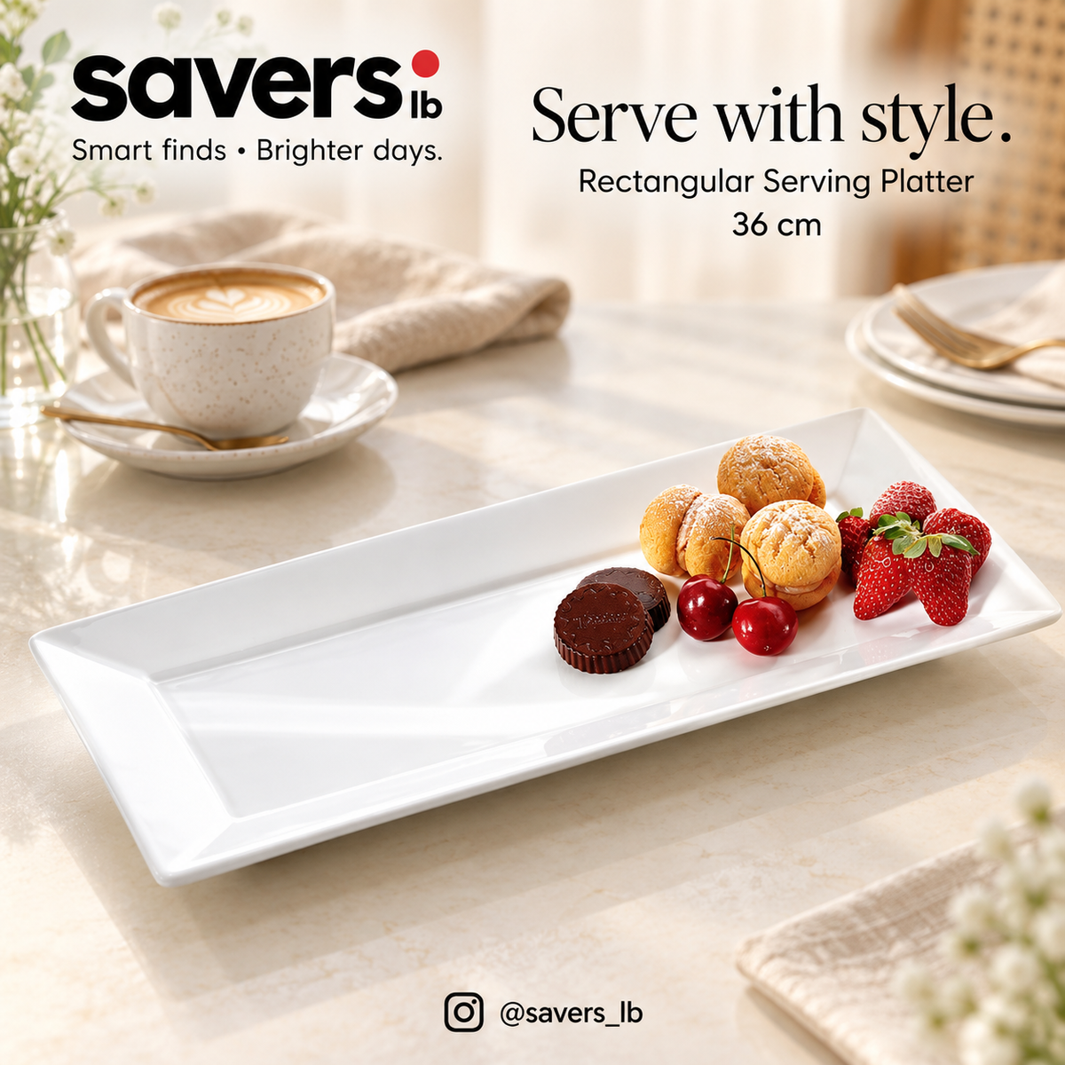 Symphony rectangular platter 36cm