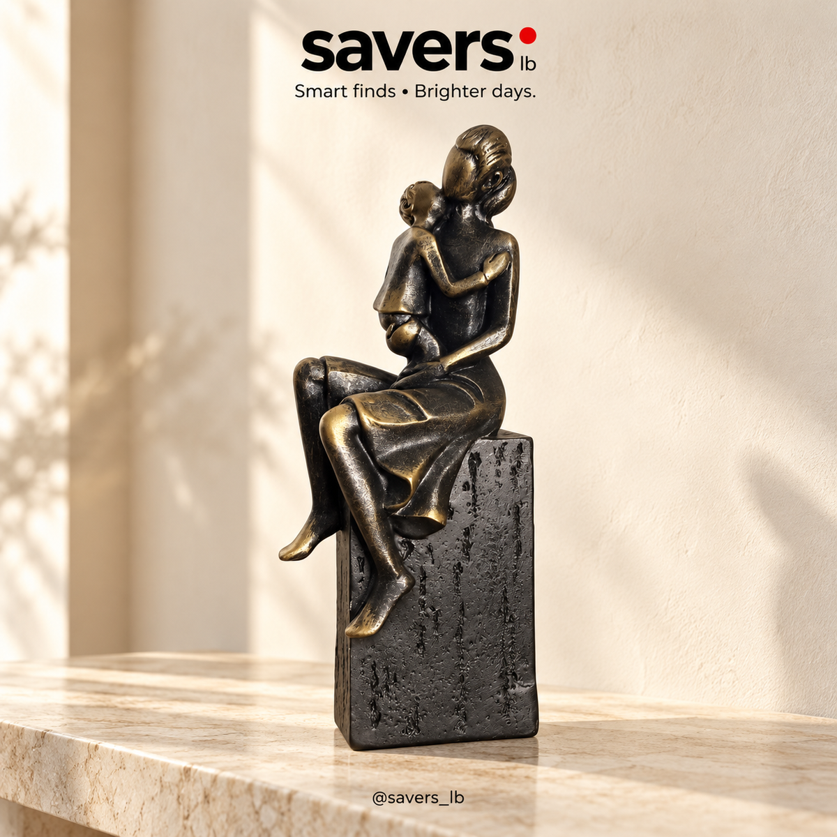 Mother and Child sitting on a Pedestal