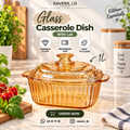 Glass Casserole Dish Gold