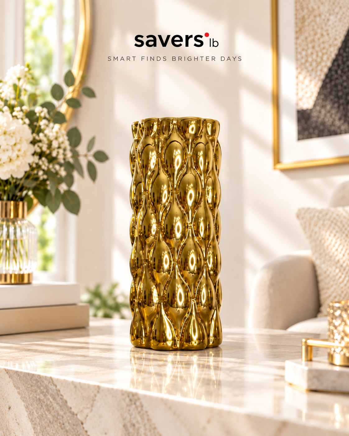 Gold Decorative Vase Pair