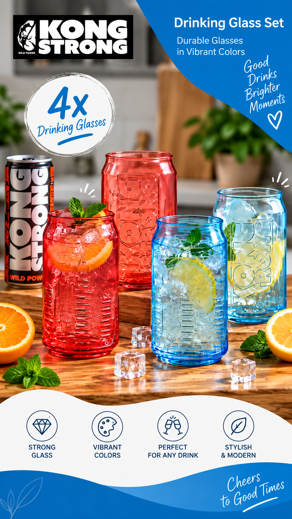 Drinking Glass Set of 4